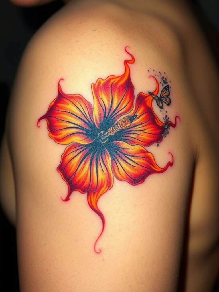 Flower and Butterfly Tattoo Ideas