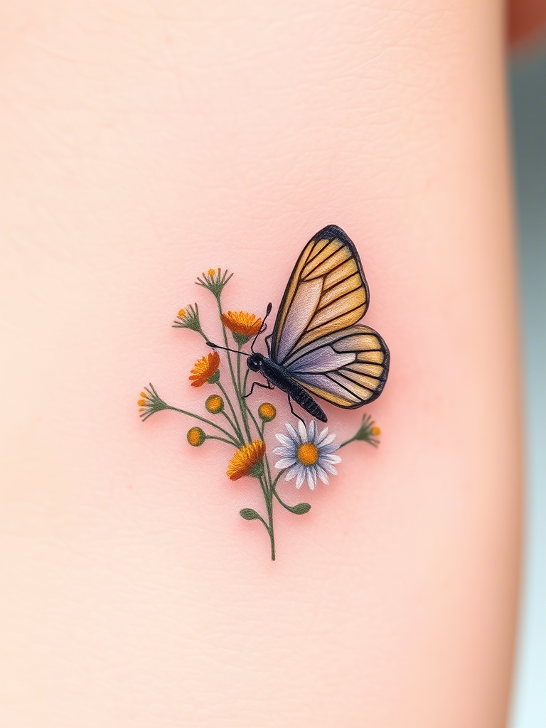 Flower and Butterfly Tattoo Ideas