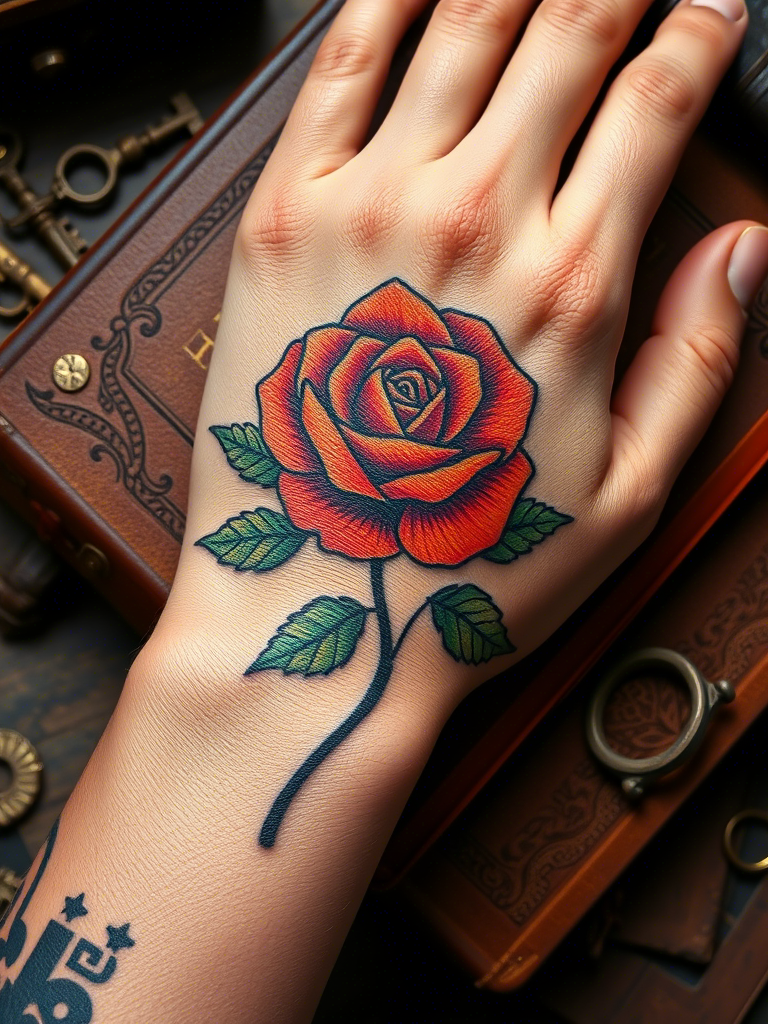 Amazing Rose Tattoo Ideas on Hand