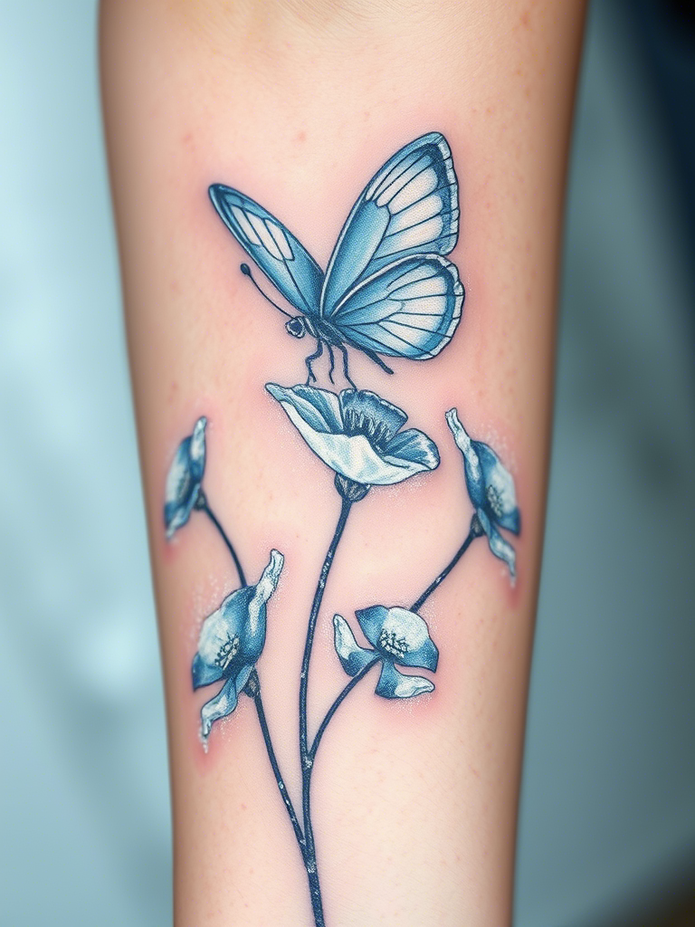 Flower and Butterfly Tattoo Ideas