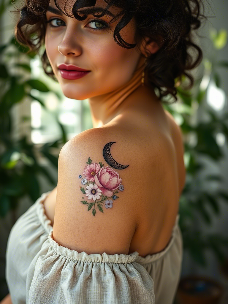 Beautiful Crescent Moon Tattoo Ideas