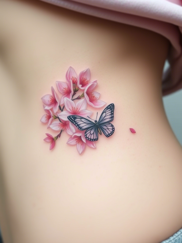 Flower and Butterfly Tattoo Ideas