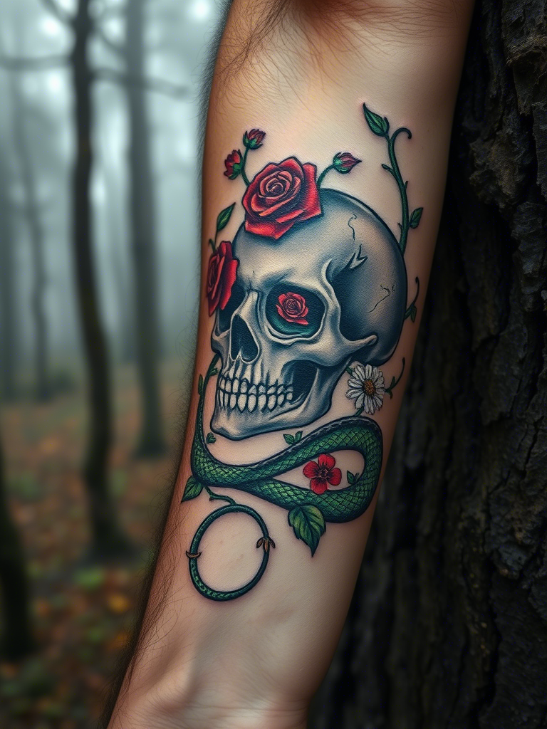Floral Skull Tattoo Ideas