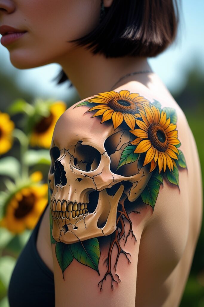 Floral Skull Tattoo Ideas