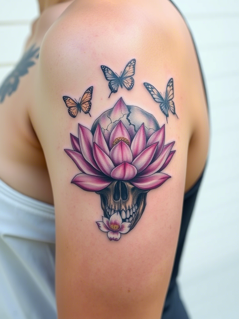 Flower and Butterfly Tattoo Ideas