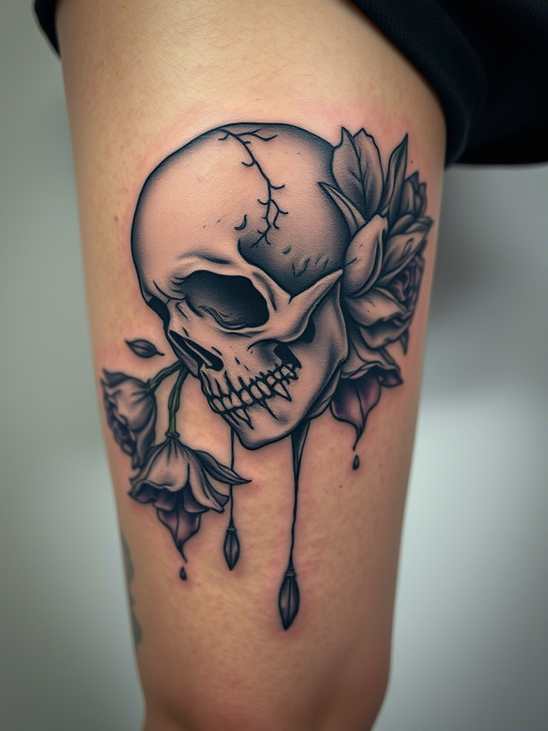 Floral Skull Tattoo Ideas