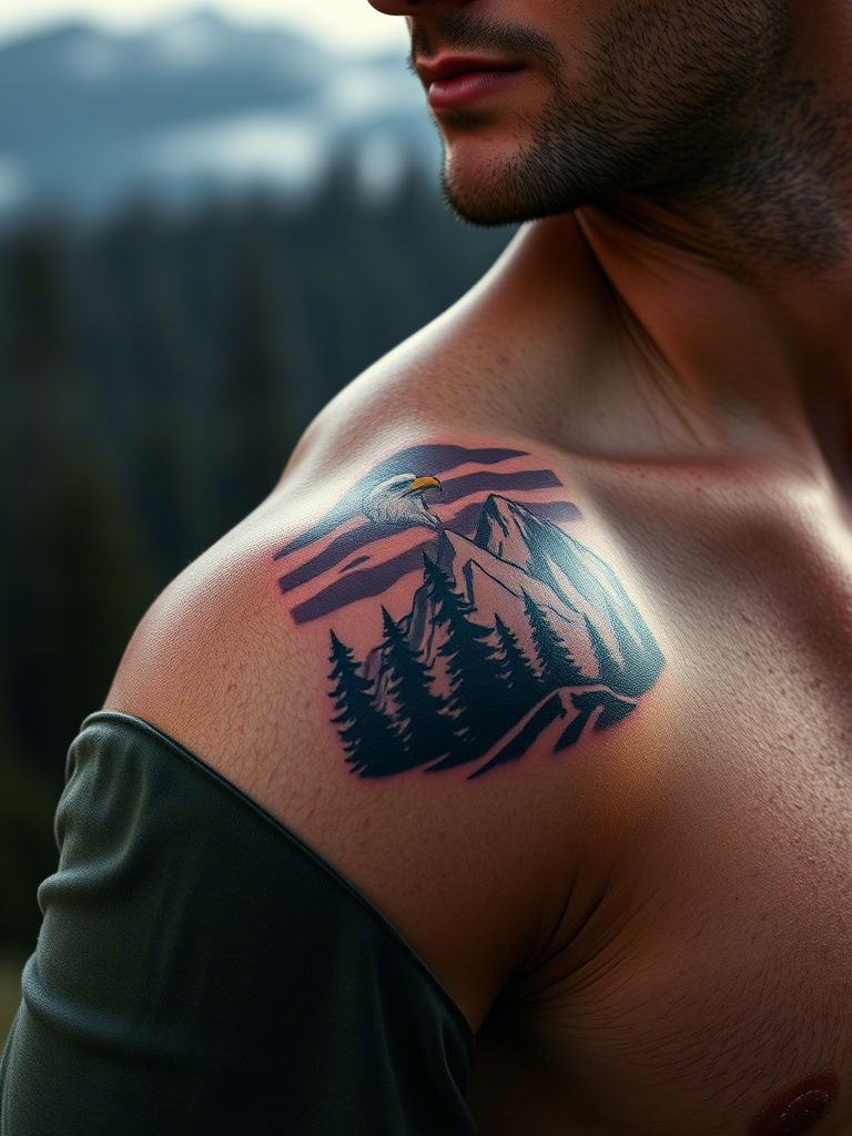 Eagle Tattoo Ideas on Shoulder for Men