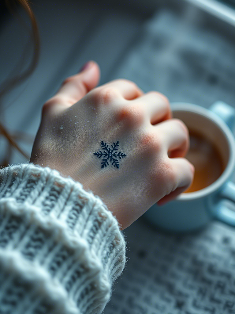 15. Miniature Snowflake on the Outer Wrist