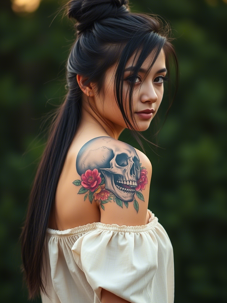 Floral Skull Tattoo Ideas