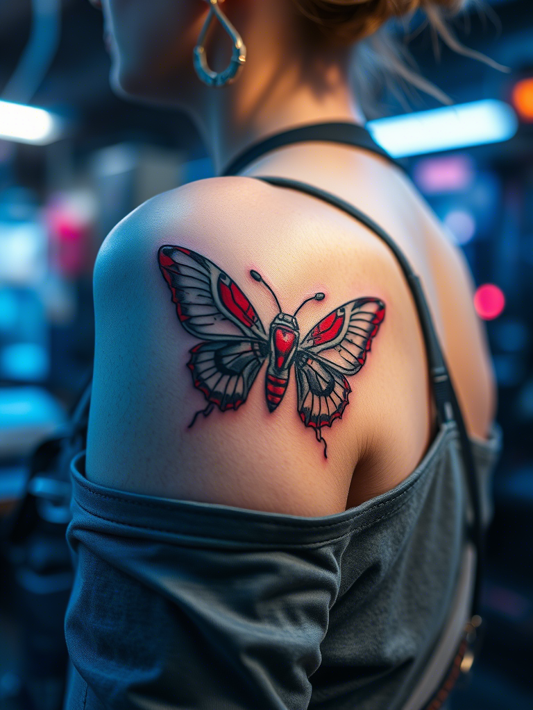 20+ Red Butterfly Tattoo Ideas for You