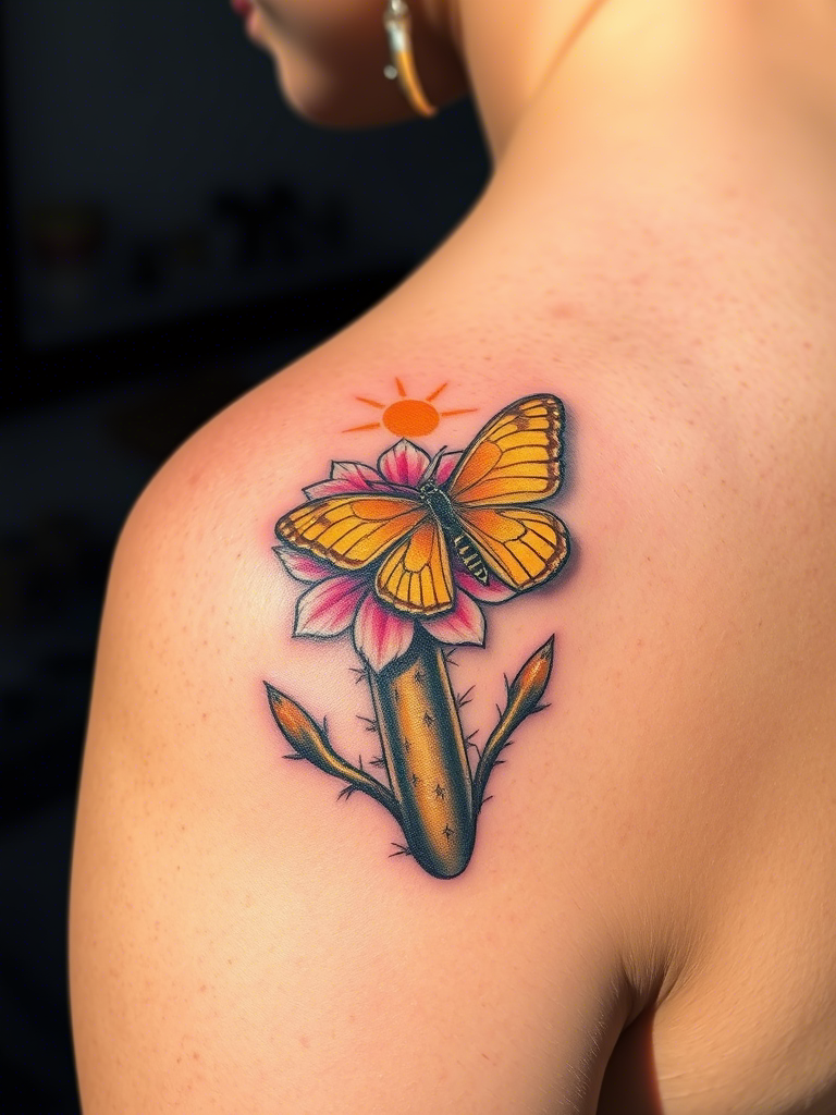 Flower and Butterfly Tattoo Ideas