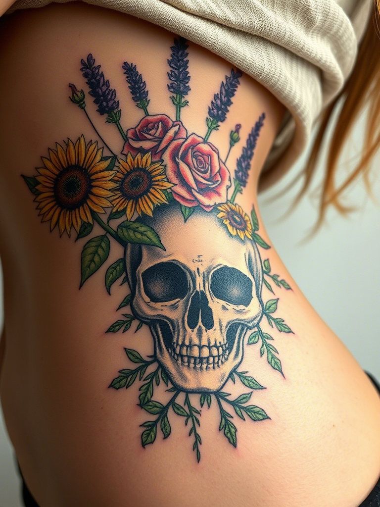 Floral Skull Tattoo Ideas
