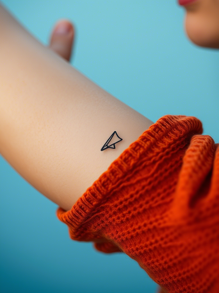 9. Petite Paper Airplane Near the Elbow Fold
