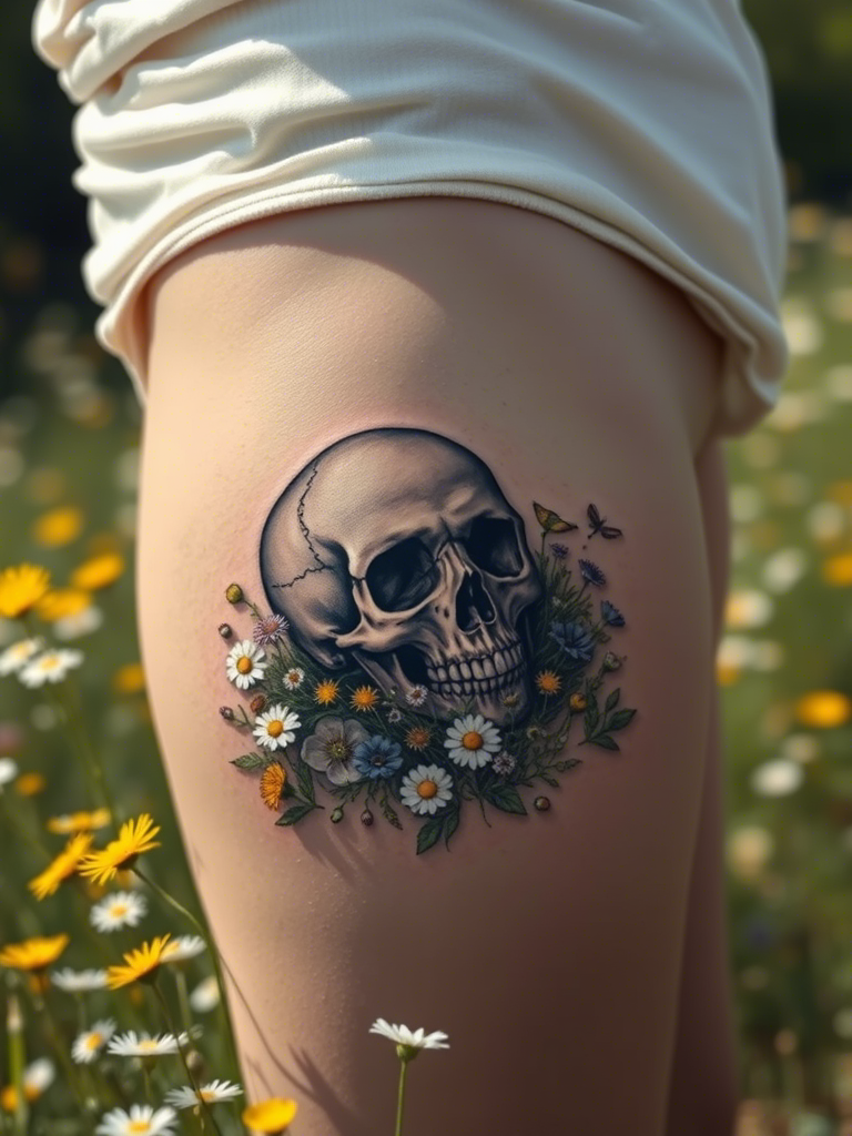 Floral Skull Tattoo Ideas