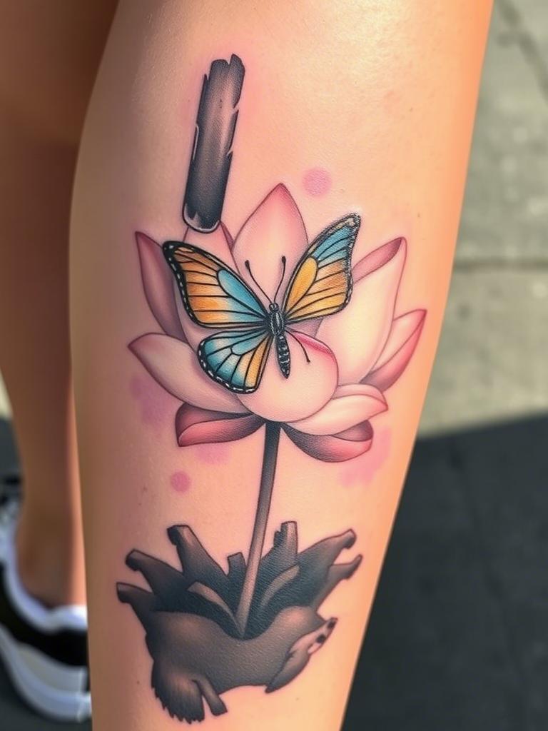 Flower and Butterfly Tattoo Ideas