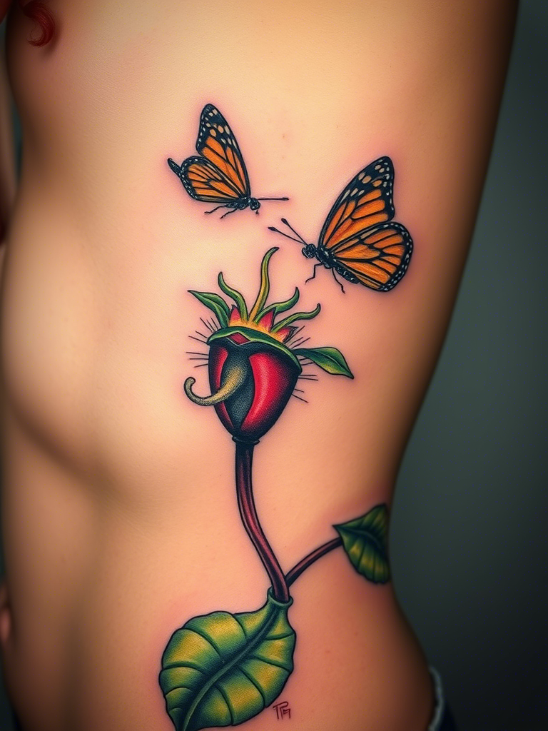 Flower and Butterfly Tattoo Ideas