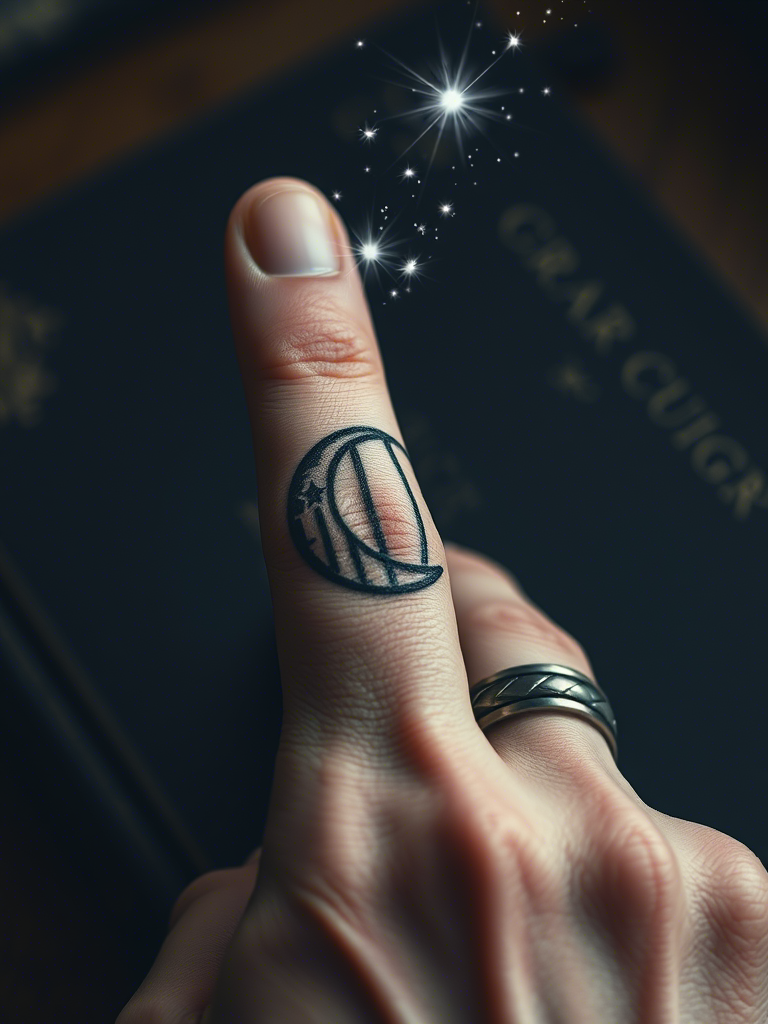 20+ Moon and Sparkles Tattoos on the Thumb That'll Catch the Night Right in Your Hands