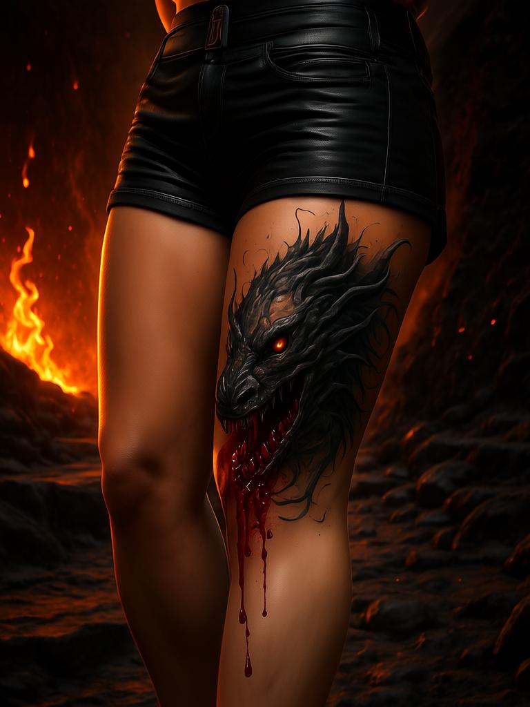 20+ Thigh Dragon Tattoos for Women That'll Set Your Soul on Fire