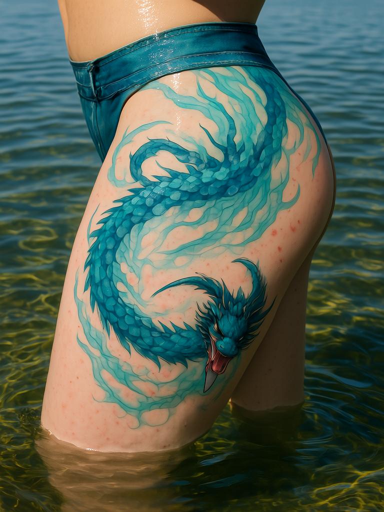 20+ Thigh Dragon Tattoos for Women That'll Set Your Soul on Fire
