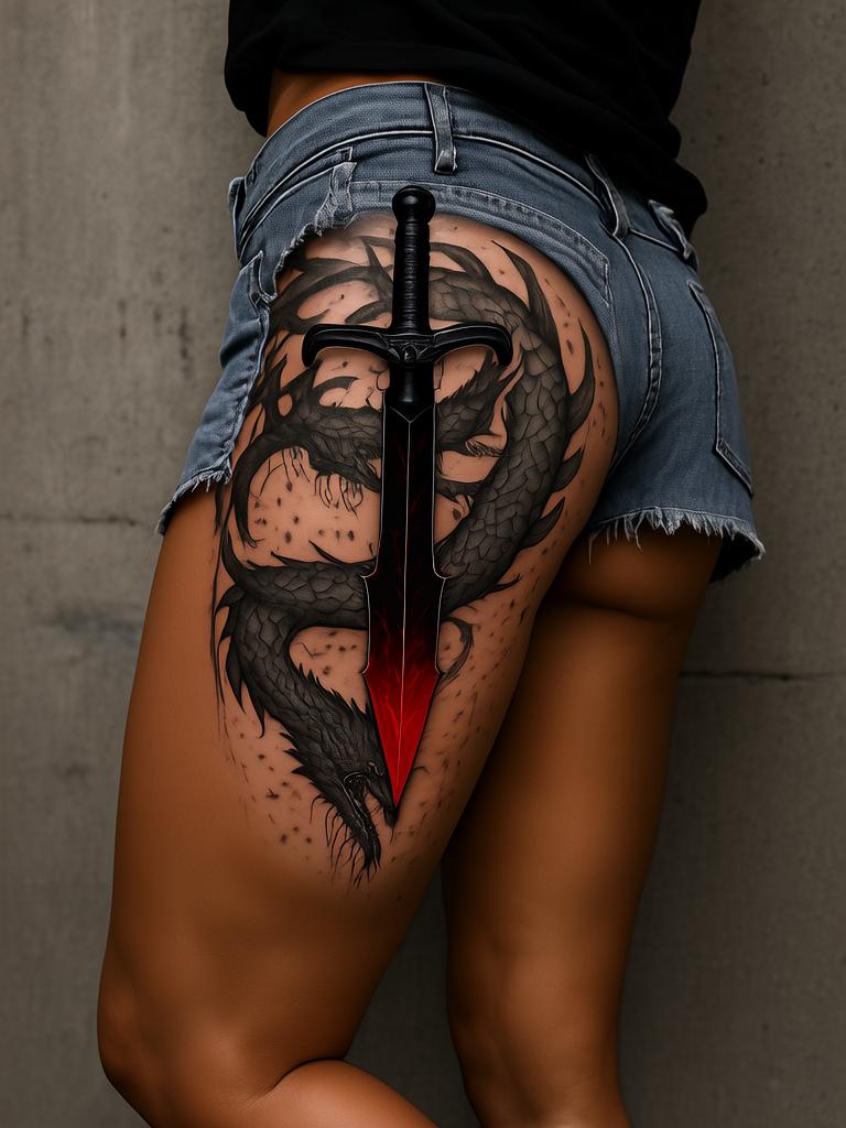20+ Thigh Dragon Tattoos for Women That'll Set Your Soul on Fire
