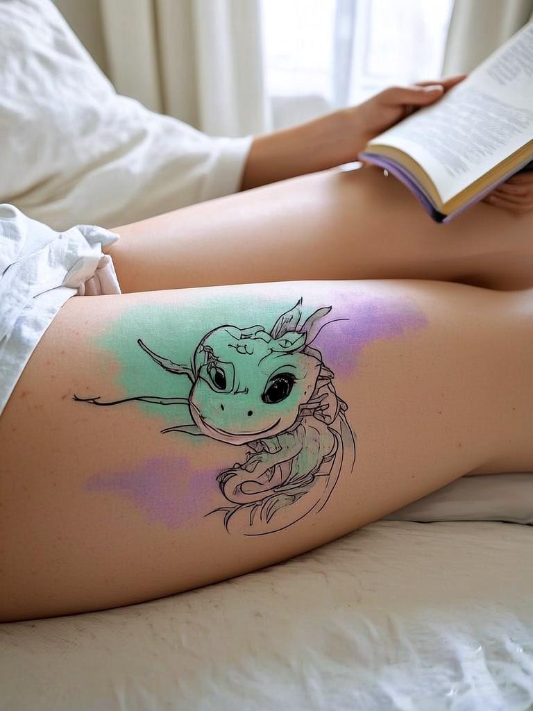 20+ Thigh Dragon Tattoos for Women That'll Set Your Soul on Fire