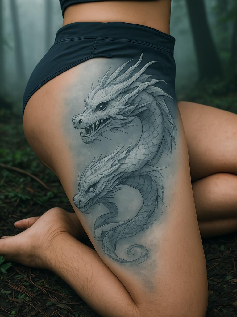 20+ Thigh Dragon Tattoos for Women That'll Set Your Soul on Fire