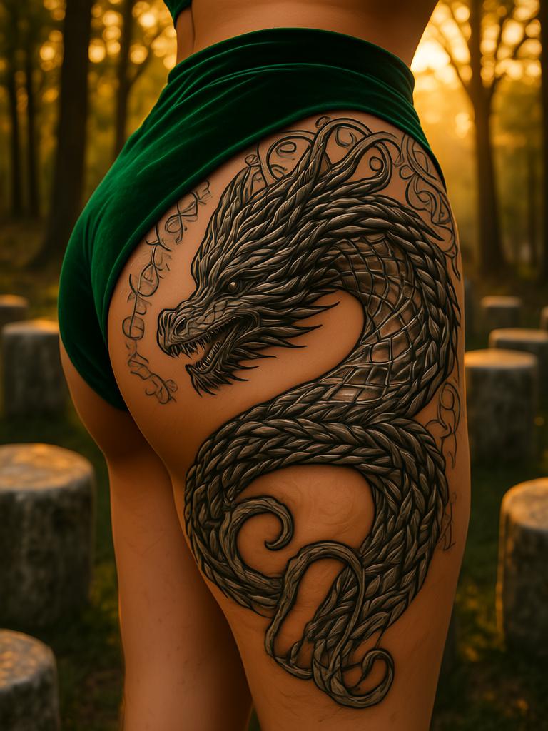 20+ Thigh Dragon Tattoos for Women That'll Set Your Soul on Fire