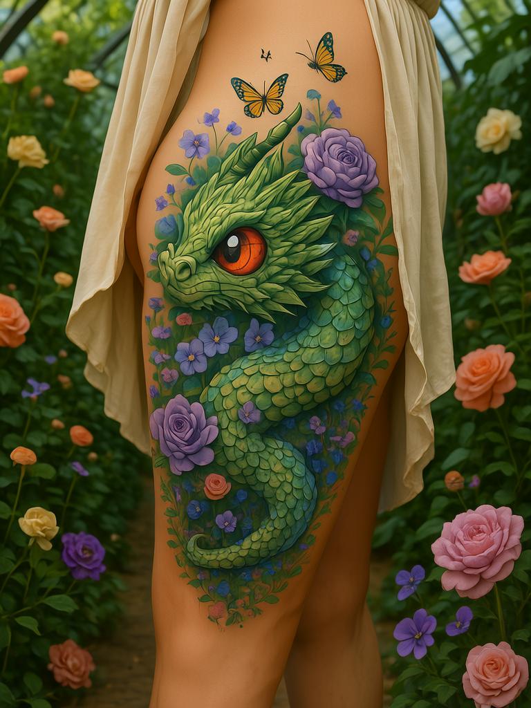20+ Thigh Dragon Tattoos for Women That'll Set Your Soul on Fire