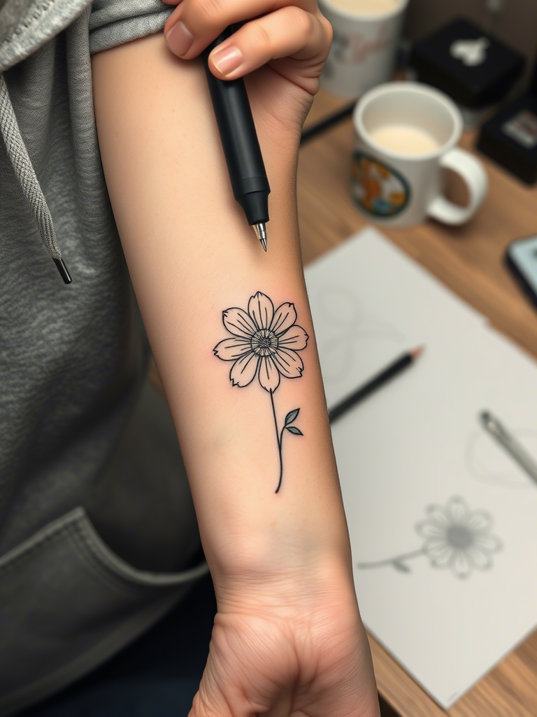 20+ Minimalistic Forearm Floral Tattoo Ideas