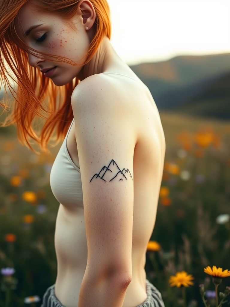 20+ Abstract Mountain Tattoos on the Ribcage