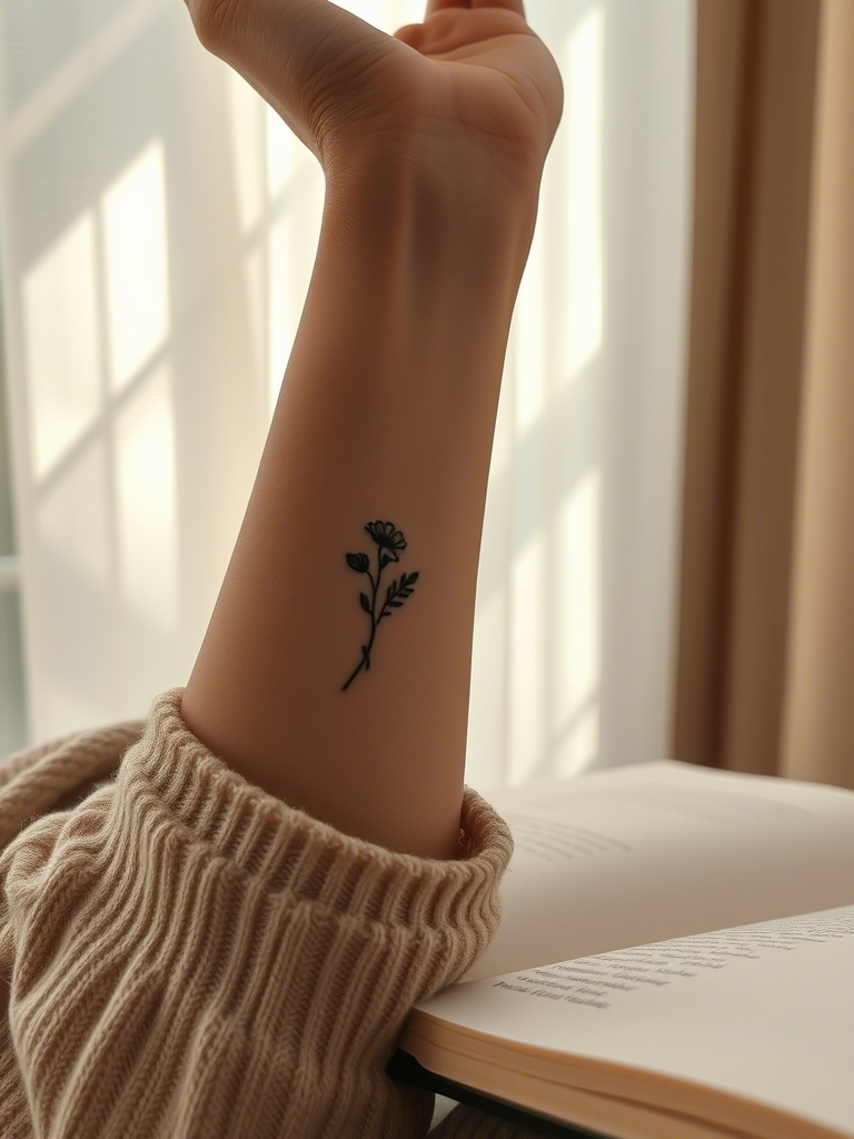 20+ Minimalistic Forearm Floral Tattoo Ideas