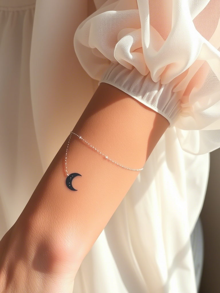 20+ Tiny Sparkly Moon Tattoos
