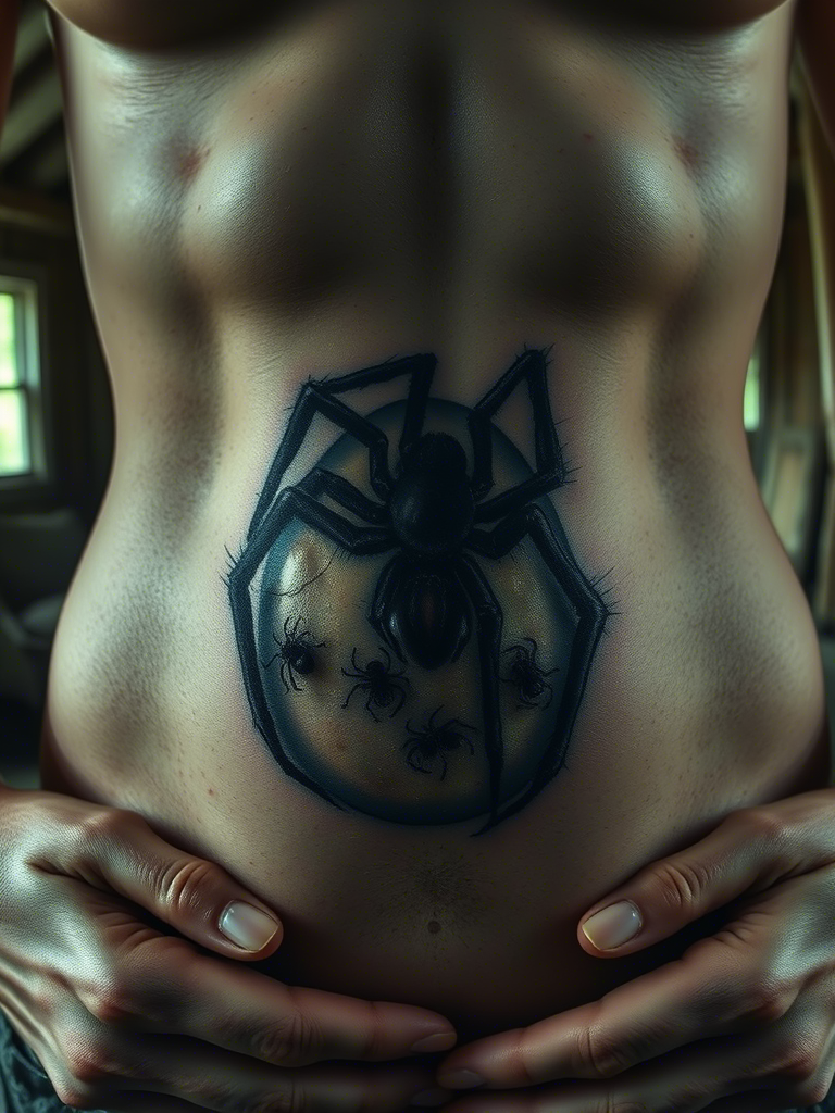 20+ Abdomen Spider Tattoo Ideas
