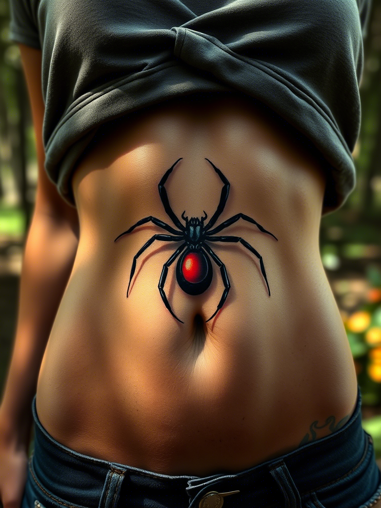 20+ Abdomen Spider Tattoo Ideas