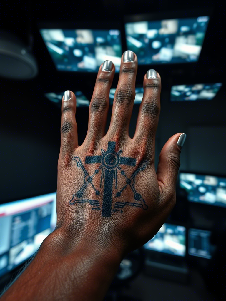 20+ Cyber Sigilism Tattoos of a Cross: Digital Mysticism Meets Sacred Ink