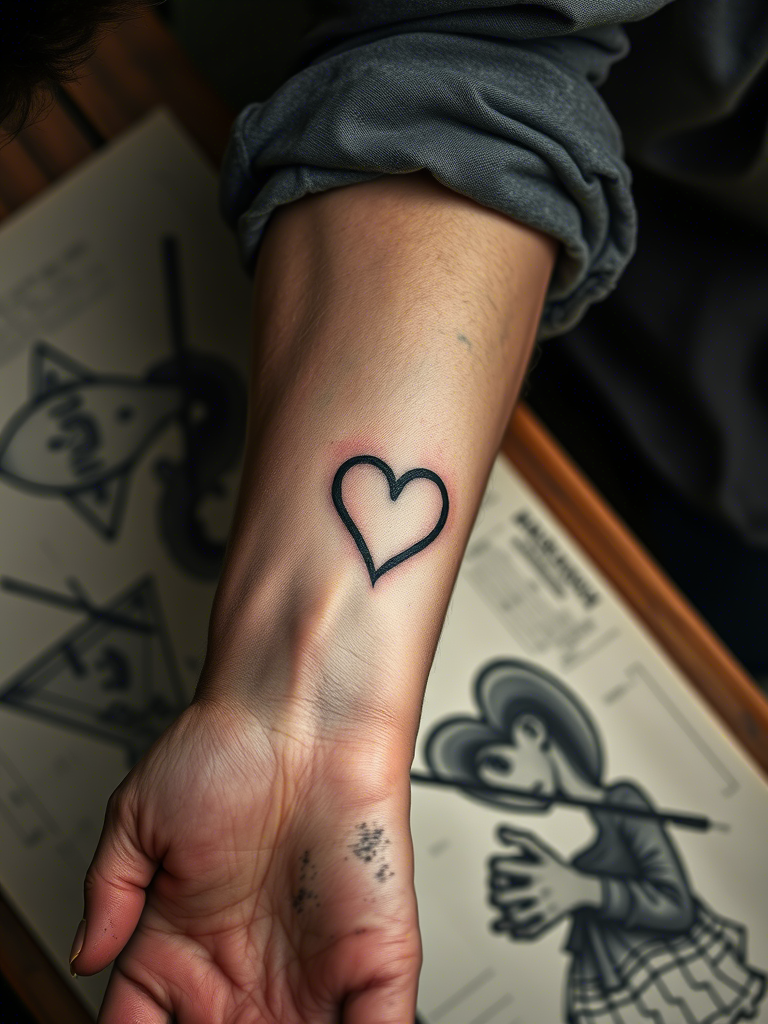 20+ Minimalist Heart Outline Tattoos to Steal Yours
