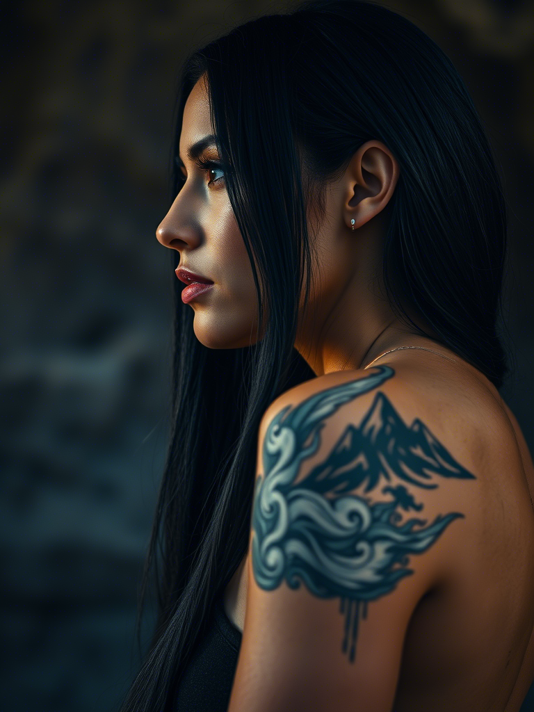 20+ Abstract Mountain Tattoos on the Ribcage