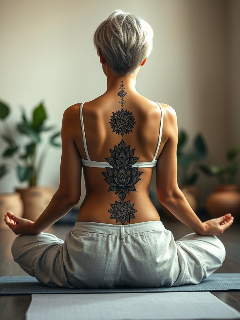 20+ Elegant Floral Spine Tattoo