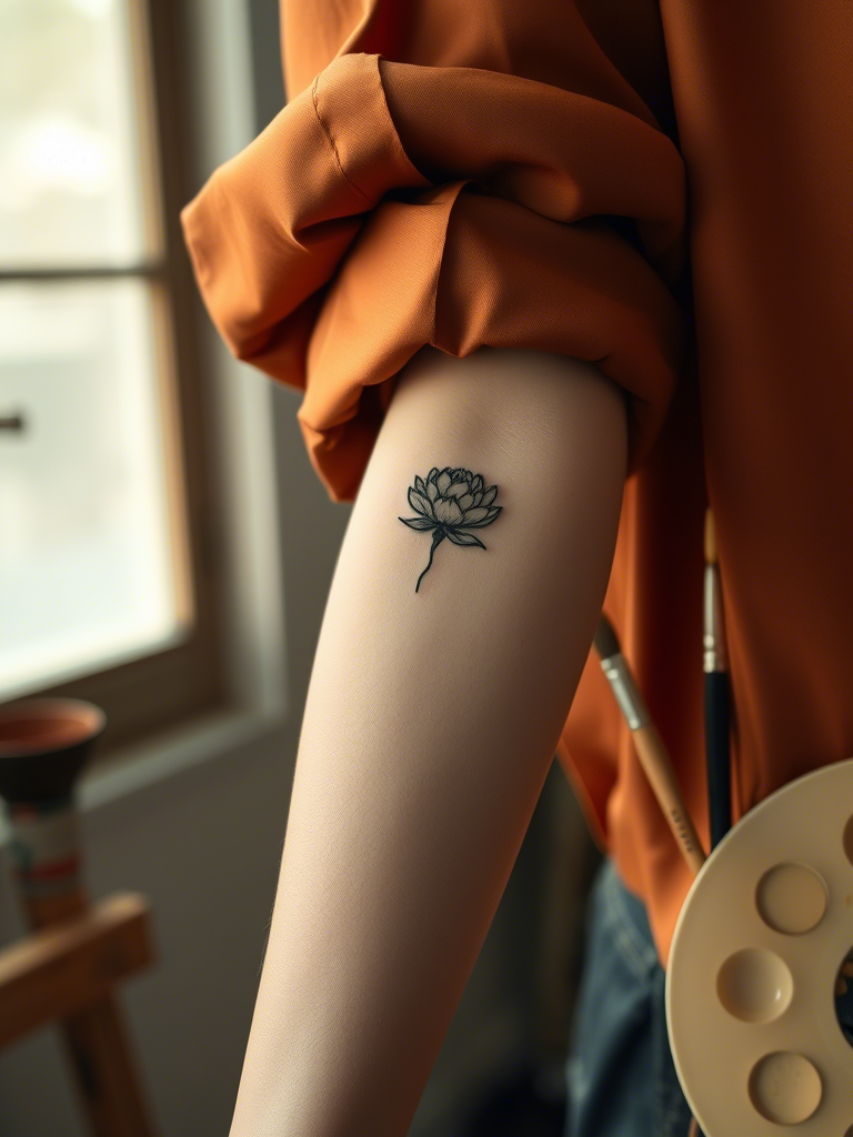 20+ Minimalistic Forearm Floral Tattoo Ideas