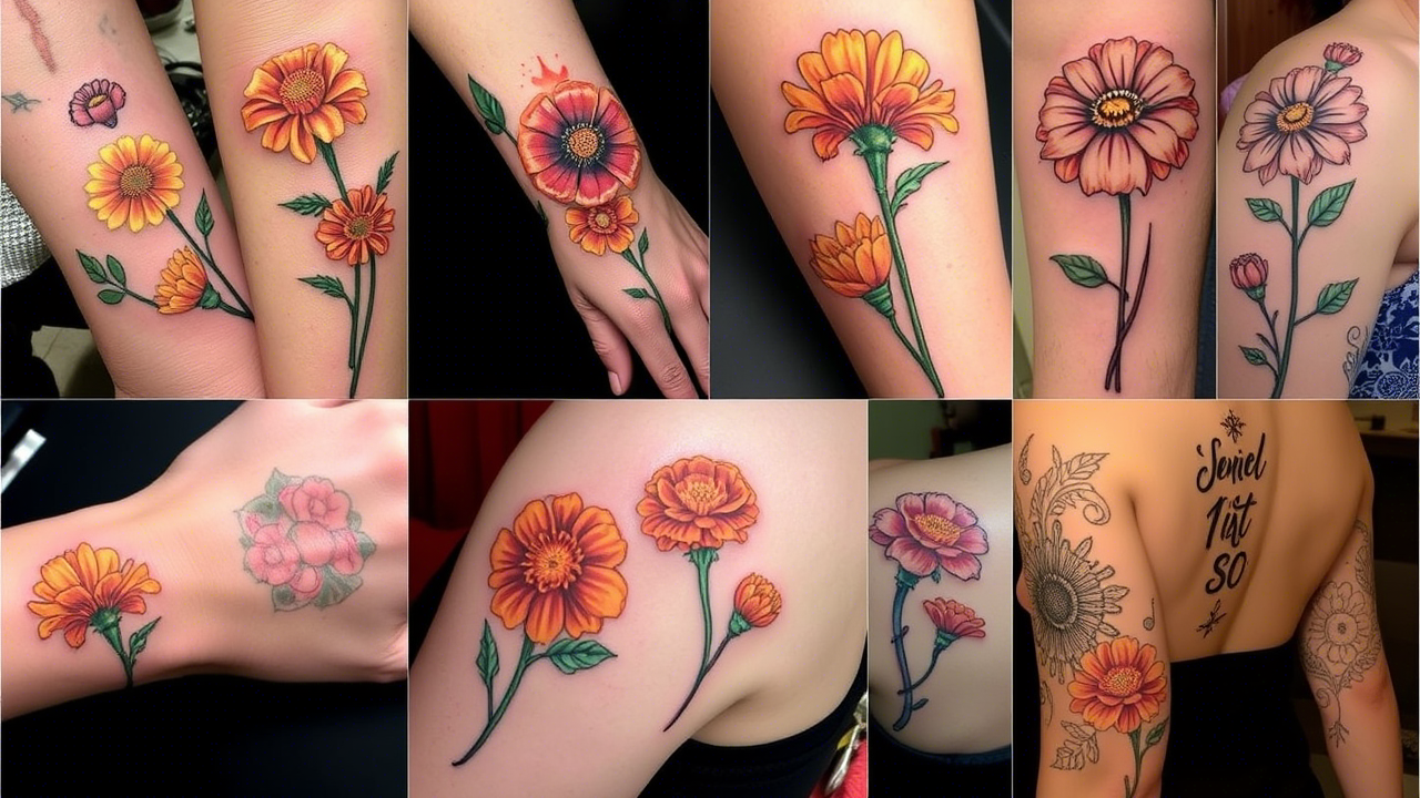 20+ Meaningful Marigold Tattoos, Designs & Ideas