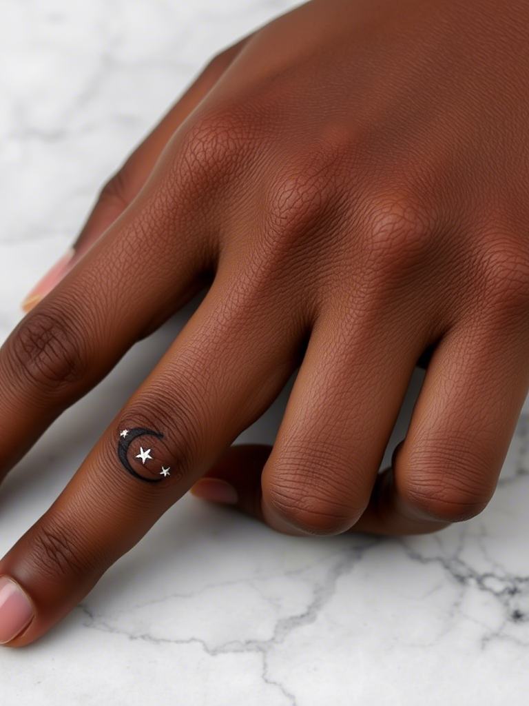20+ Tiny Sparkly Moon Tattoos