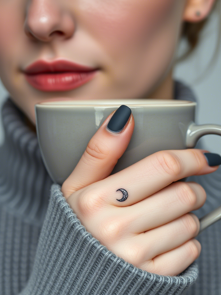 20+ Moon and Sparkles Tattoos on the Thumb That'll Catch the Night Right in Your Hands