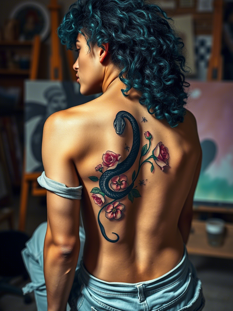 20+ Elegant Floral Spine Tattoo