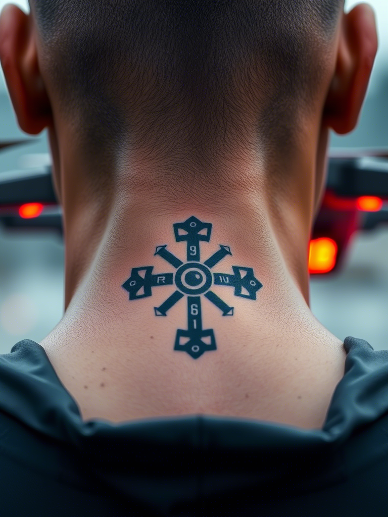 20+ Cyber Sigilism Tattoos of a Cross: Digital Mysticism Meets Sacred Ink