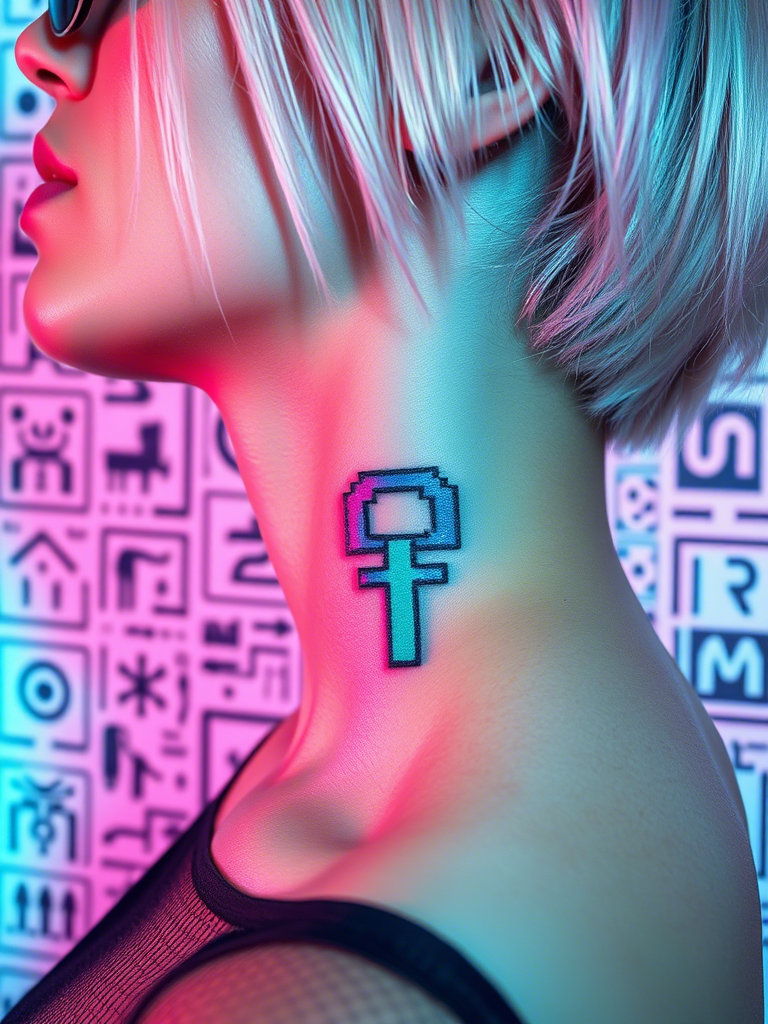 20+ Cyber Sigilism Tattoos of a Cross: Digital Mysticism Meets Sacred Ink