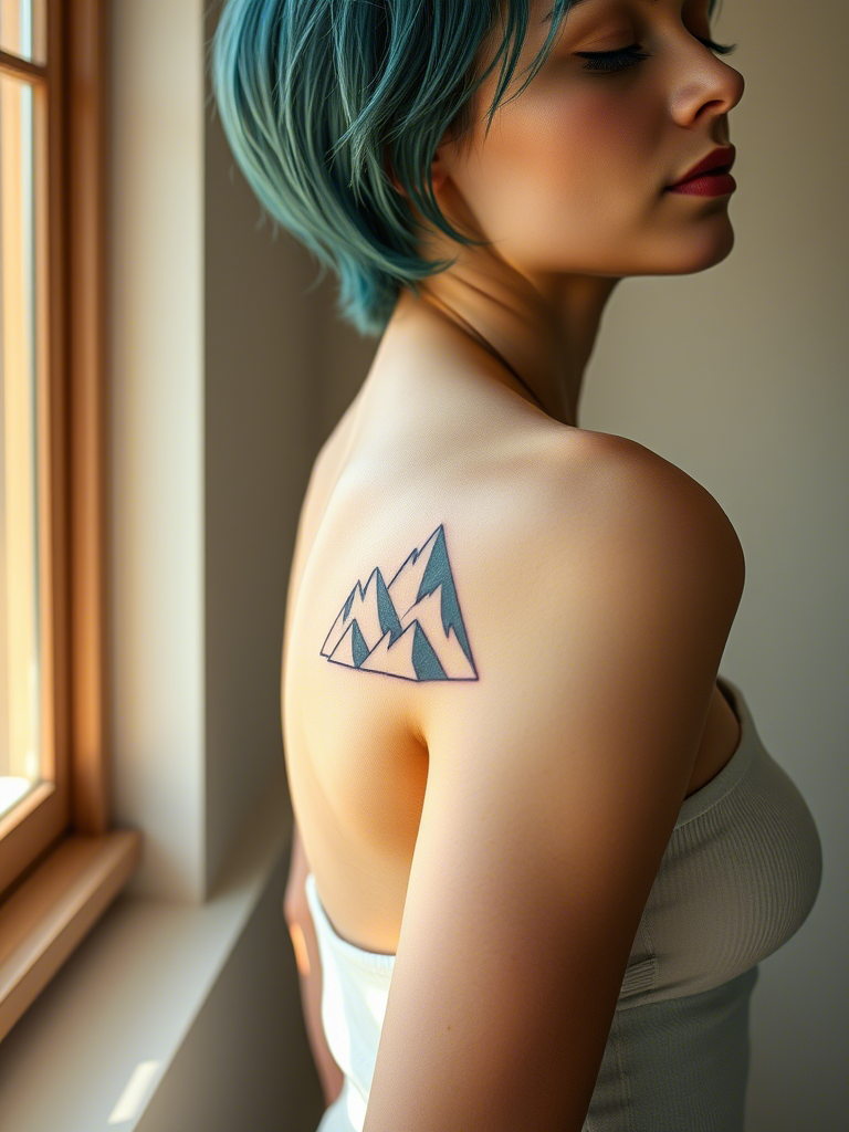 20+ Abstract Mountain Tattoos on the Ribcage