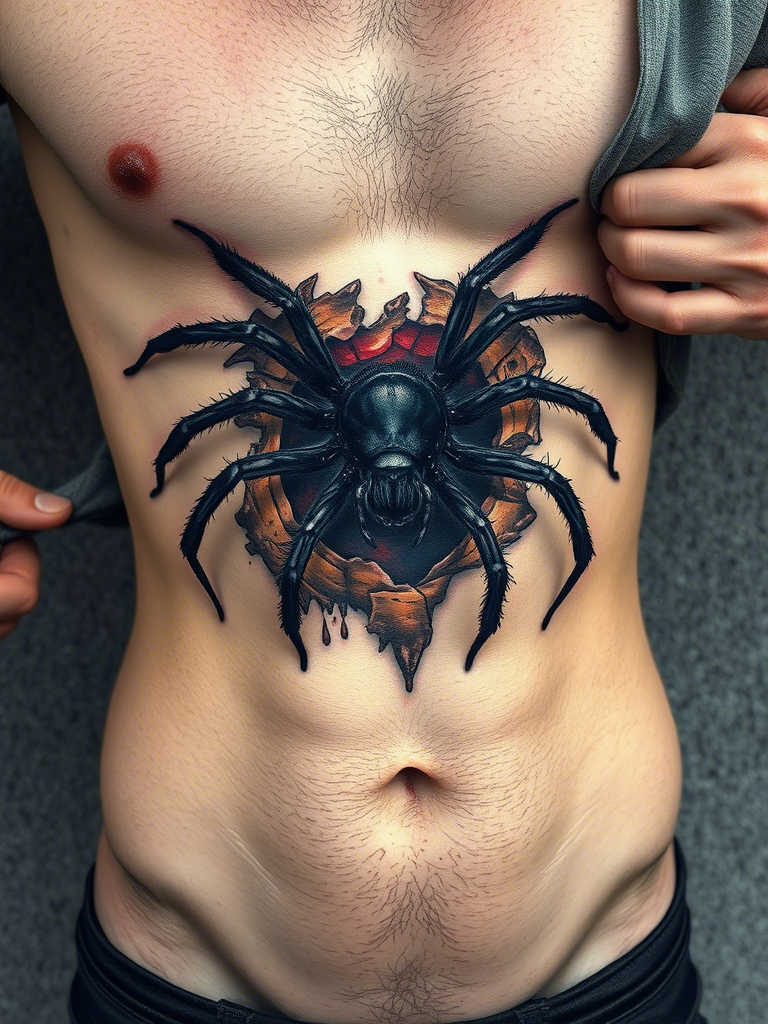 20+ Abdomen Spider Tattoo Ideas