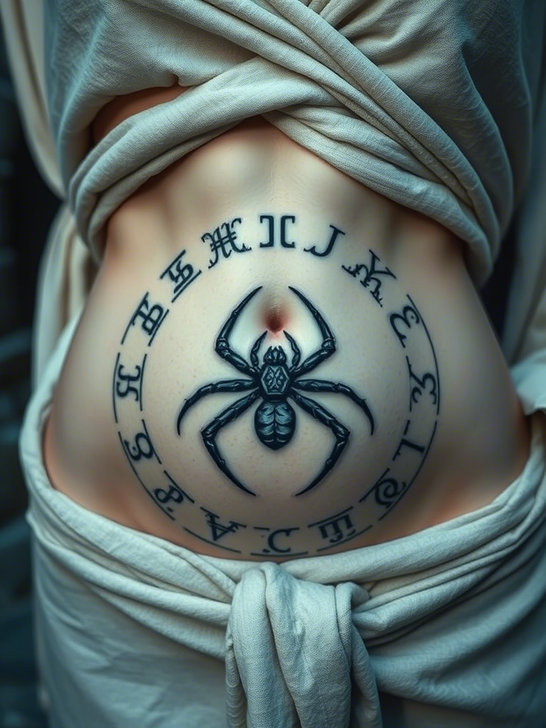 20+ Abdomen Spider Tattoo Ideas