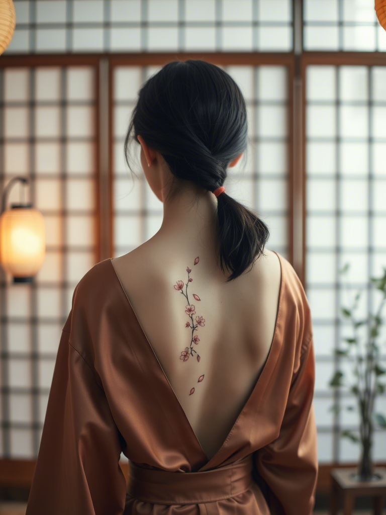 20+ Elegant Floral Spine Tattoo