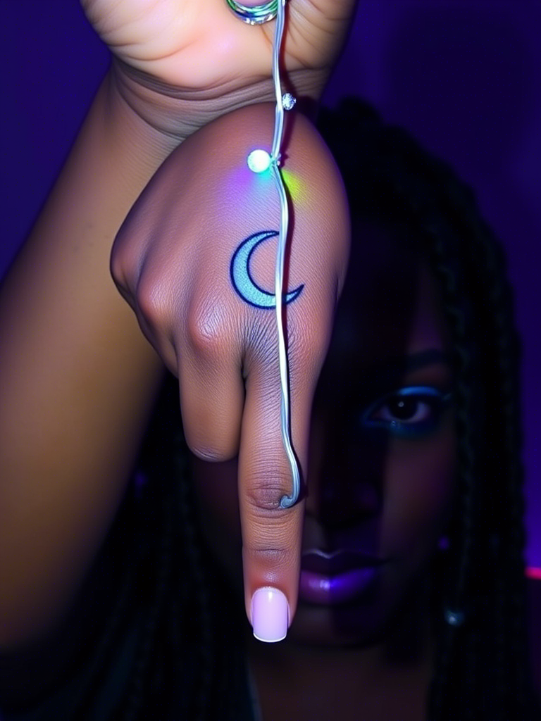 20+ Moon and Sparkles Tattoos on the Thumb That'll Catch the Night Right in Your Hands
